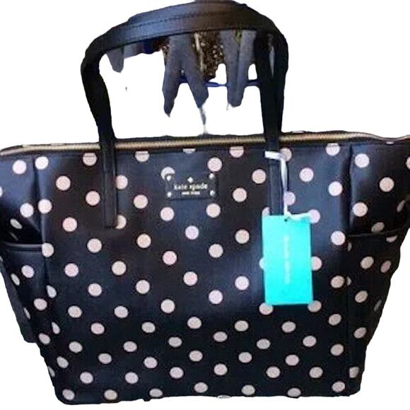 KATE SPADE DIAPER/ TOTE POLKADOT 20" X 13" NWT